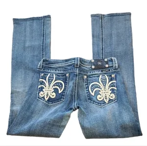 Miss Me JP5021 bling embroidered pockets Bootcut Jeans size 29