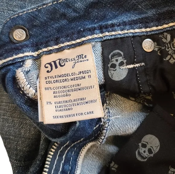Miss Me JP5021 bling embroidered pockets Bootcut Jeans size 29