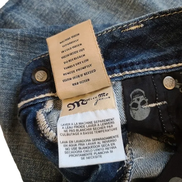 Miss Me JP5021 bling embroidered pockets Bootcut Jeans size 29