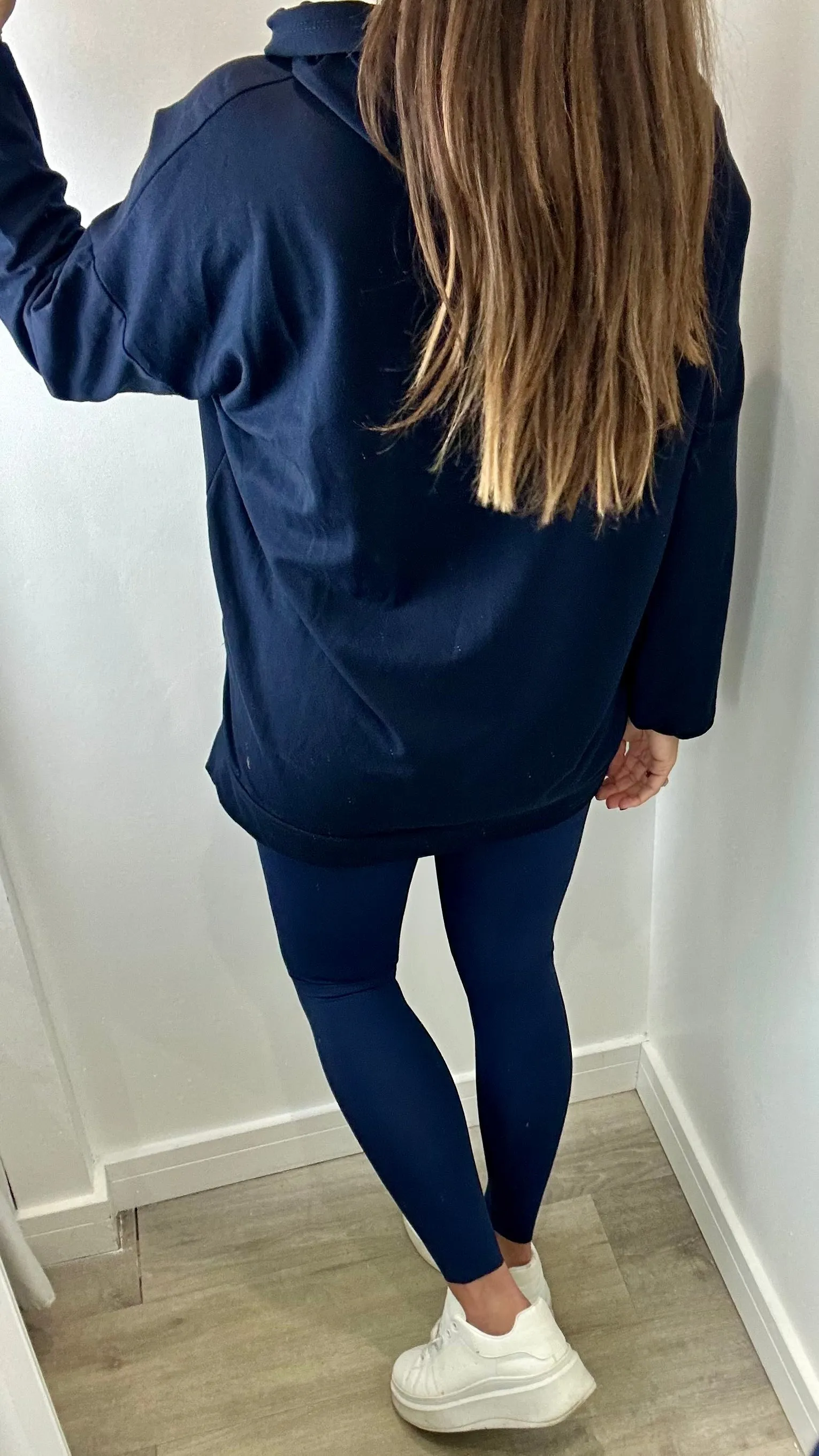 NAVY PLAIN LIGHTWEIGHT HOODIE