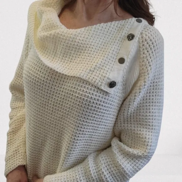 Neon Buddha Ivory Chunky Knit Sweater