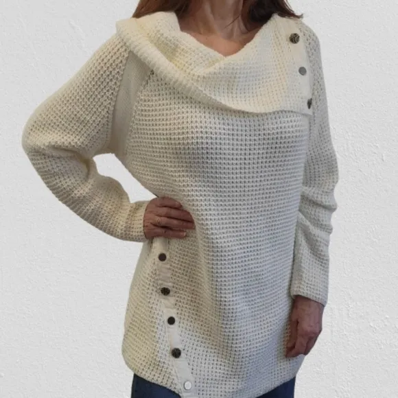 Neon Buddha Ivory Chunky Knit Sweater