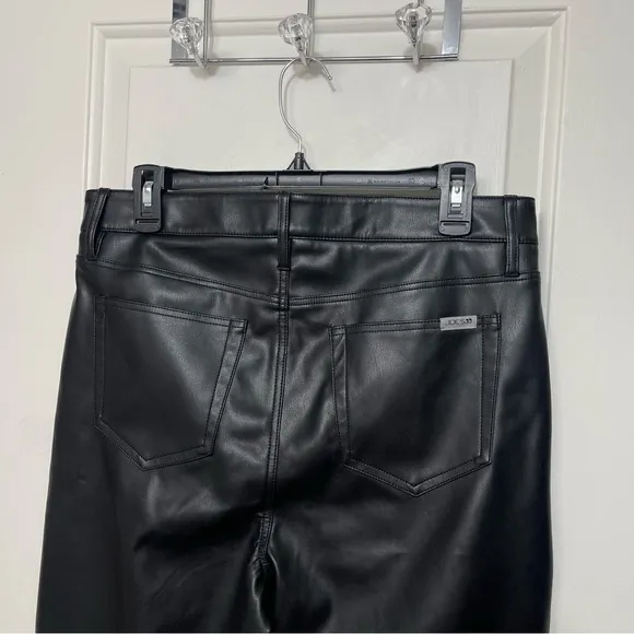 New Joe's Mid Rise Black Faux Leather Cropped Bootcut Jeans Size 31