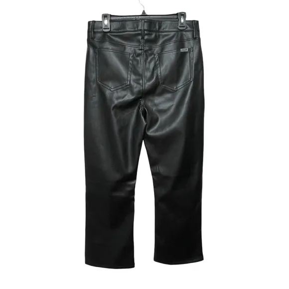 New Joe's Mid Rise Black Faux Leather Cropped Bootcut Jeans Size 31