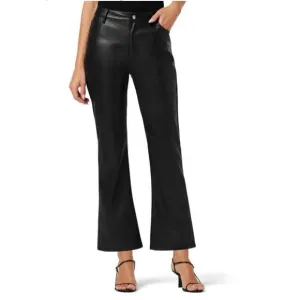 New Joe's Mid Rise Black Faux Leather Cropped Bootcut Jeans Size 31