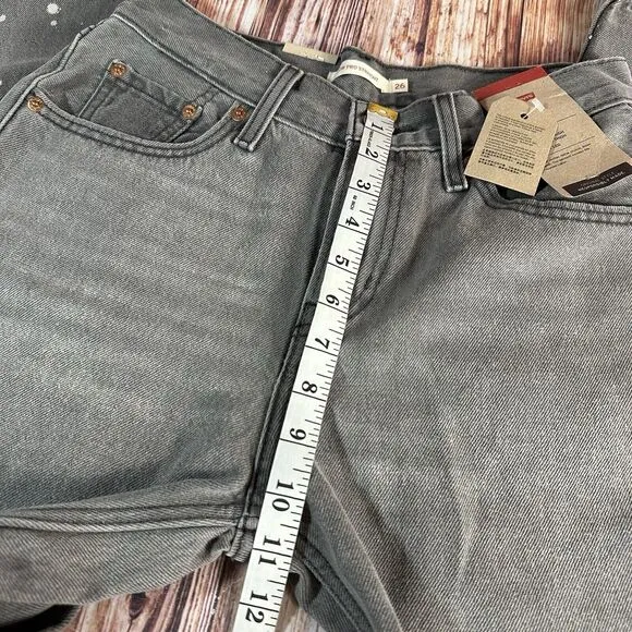 NEW Levi's LOW PRO STRAIGHT Leg Sz 26 Charcoal Mid Rise Jeans Denim Pants 28x30