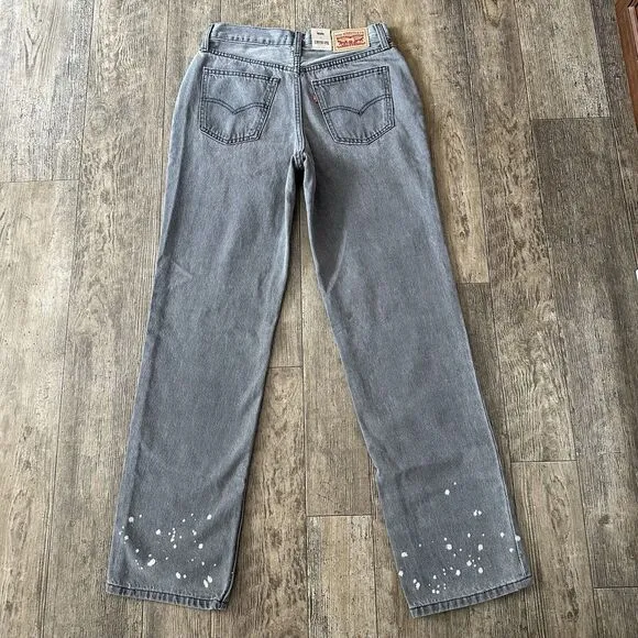 NEW Levi's LOW PRO STRAIGHT Leg Sz 26 Charcoal Mid Rise Jeans Denim Pants 28x30