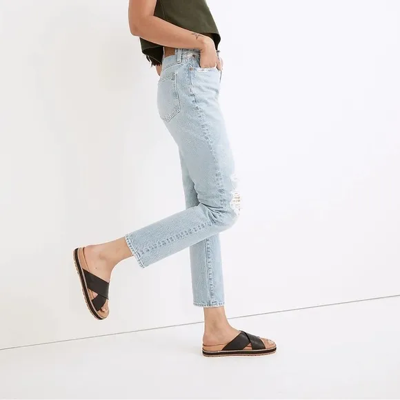 NWOT Madewell The Perfect Vintage Jean in Grandbay Light Wash Ripped Edition