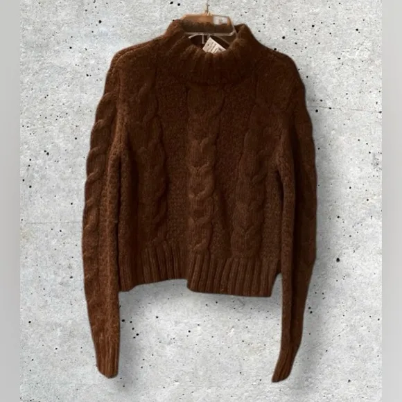 NWT American Eagle Mock Neck Wool Blend Chunky Pullover