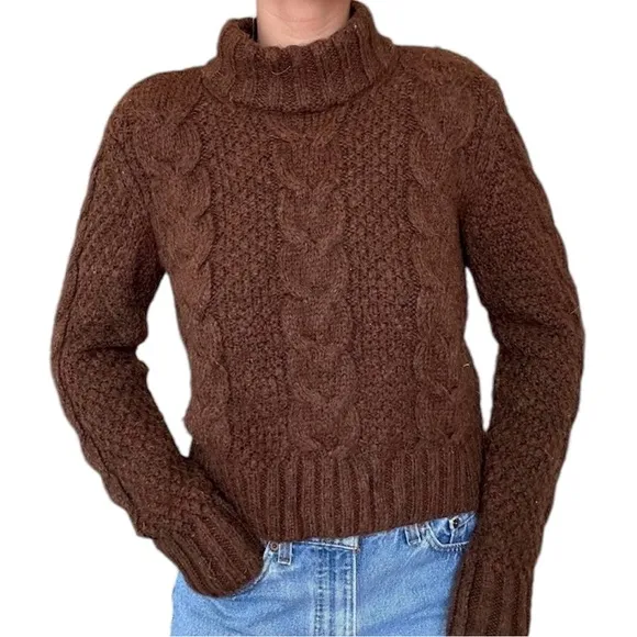 NWT American Eagle Mock Neck Wool Blend Chunky Pullover