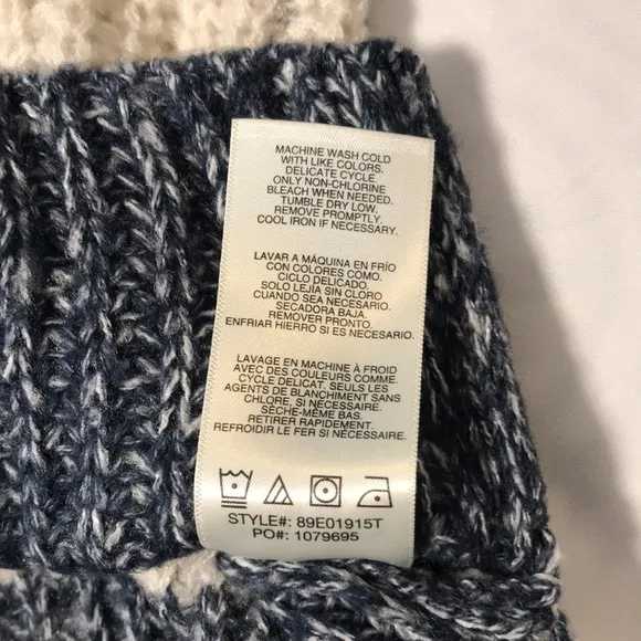 NWT C&amp;C California Marl Striped Chunky Hooded V-Neck Sweater