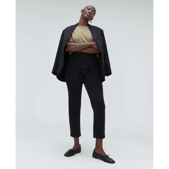 NWT Everlane The Original Curvy Cheeky Crop Jean Organic Cotton Black Size 30