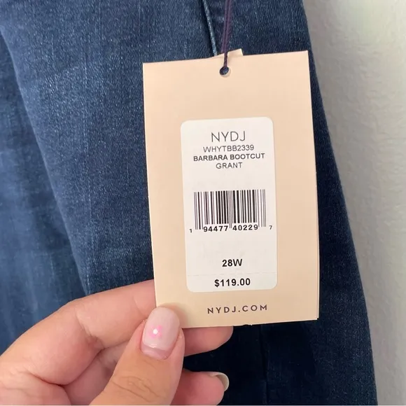NWT NYDJ Barbara Bootcut Jeans in Grant Wash Women’s Size 28W