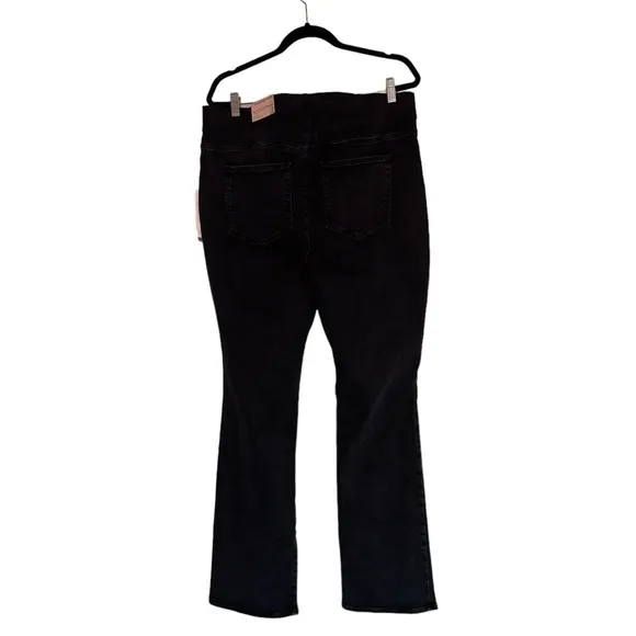 NWT NYDJ  Pull-On Slim Bootcut Jeans In Color Trinity Black SZ-1XT