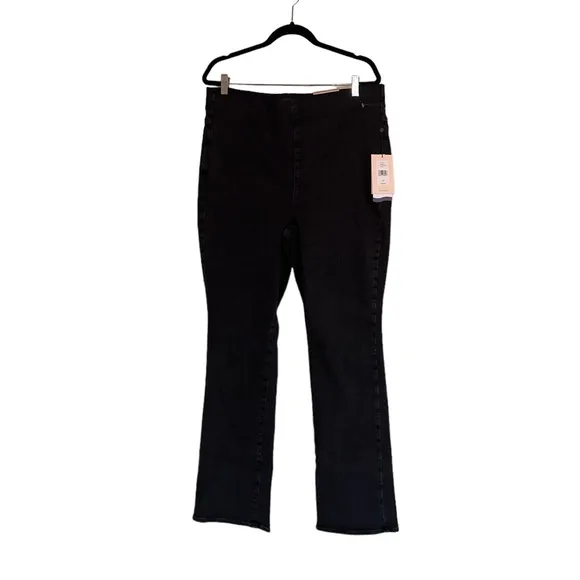 NWT NYDJ  Pull-On Slim Bootcut Jeans In Color Trinity Black SZ-1XT