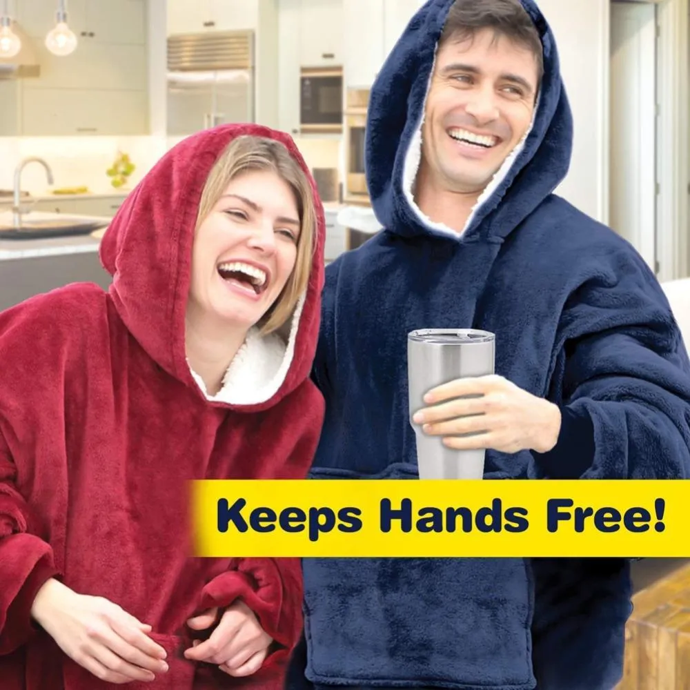 \One Size Extra Large Hood Soft Plush Blanket Outdoor/INDOOR Wool Hoodie