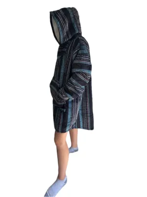 Oversized Blanket Hoodie Baja Drug Rug Sherpa Lined