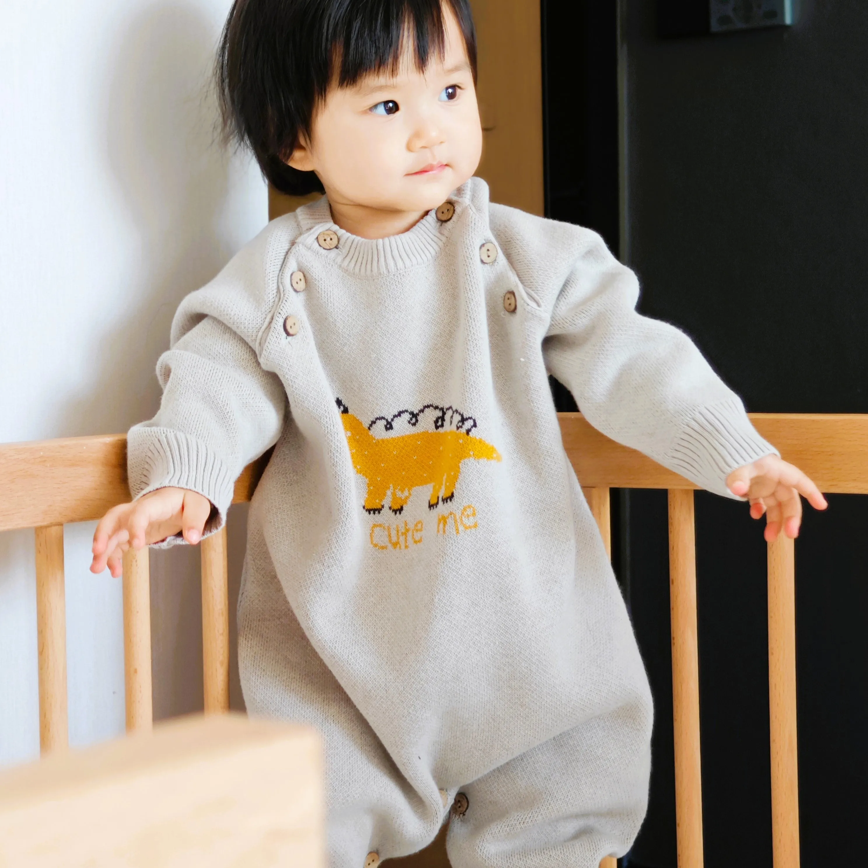 Oversized Cable Knit Sweater Romper for Boys & Girls