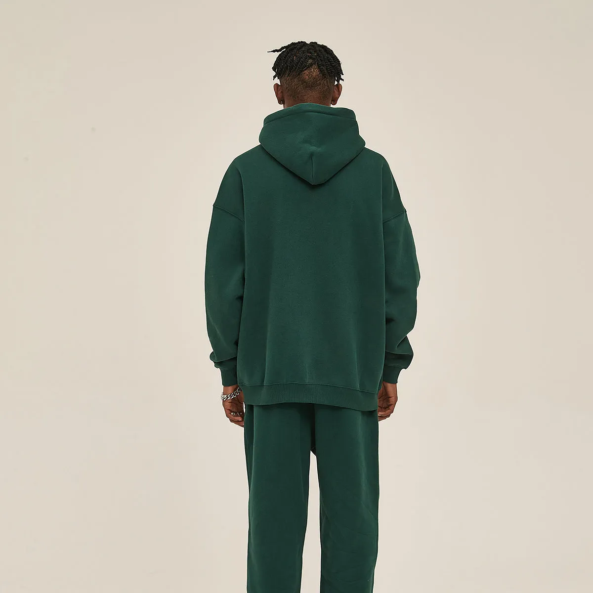 Oversized Plush Lining Plain Hoodie