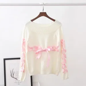 Pastel Ribbon Knitted Sweater SD00295
