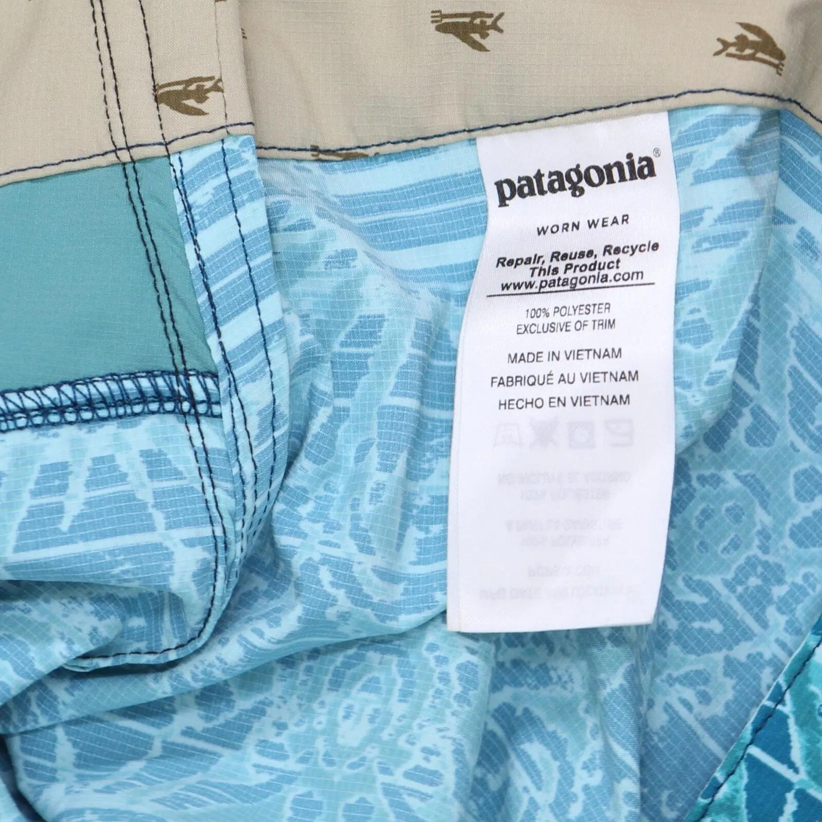 Patagonia Mens Patterned Unlined Swim Board Shorts 166c1fbcabdb2e Blue Multi 38