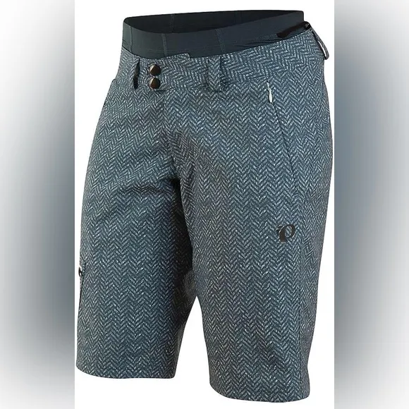 Pearl iZUMi Women's Launch Shorts in Blue Steel Parquet Small Herringbone
