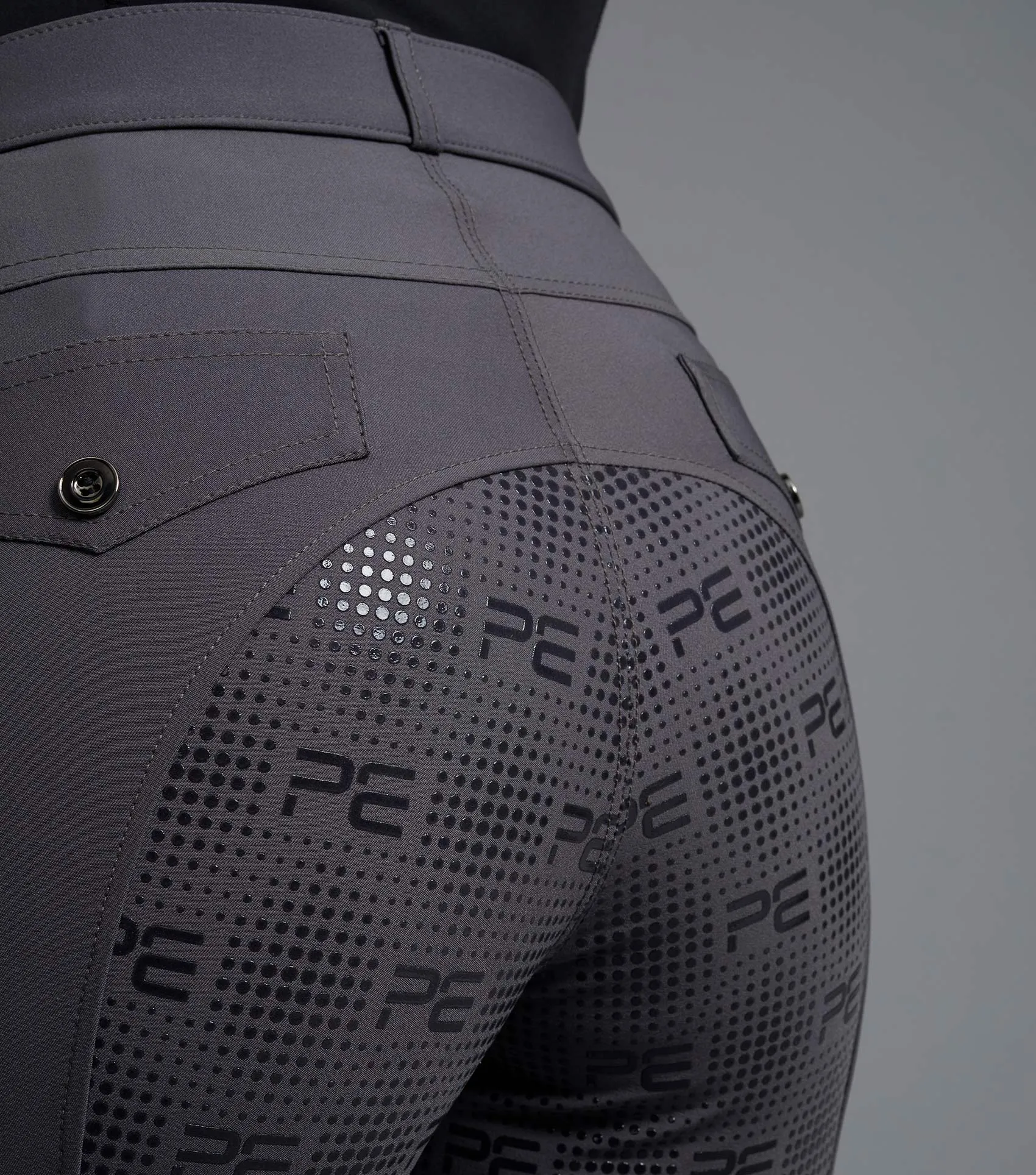 PEI Pandora Ladies Full Seat Gel Riding Breeches - Grey