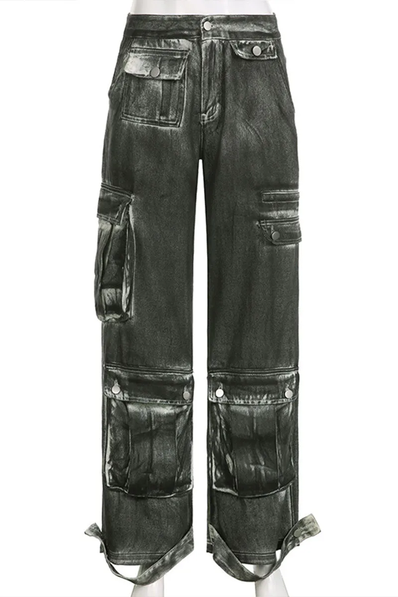 PI736 Tie Dye Denim Jeans