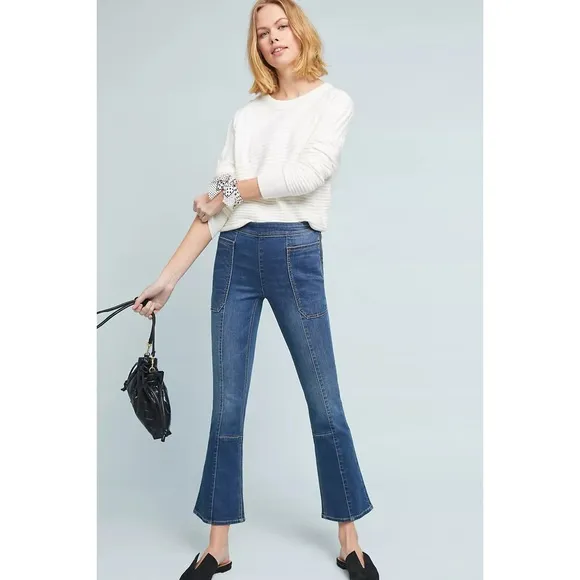 Pilcro and the Letterpress Anthropologie Utility High-Rise Cropped Bootcut Jeans
