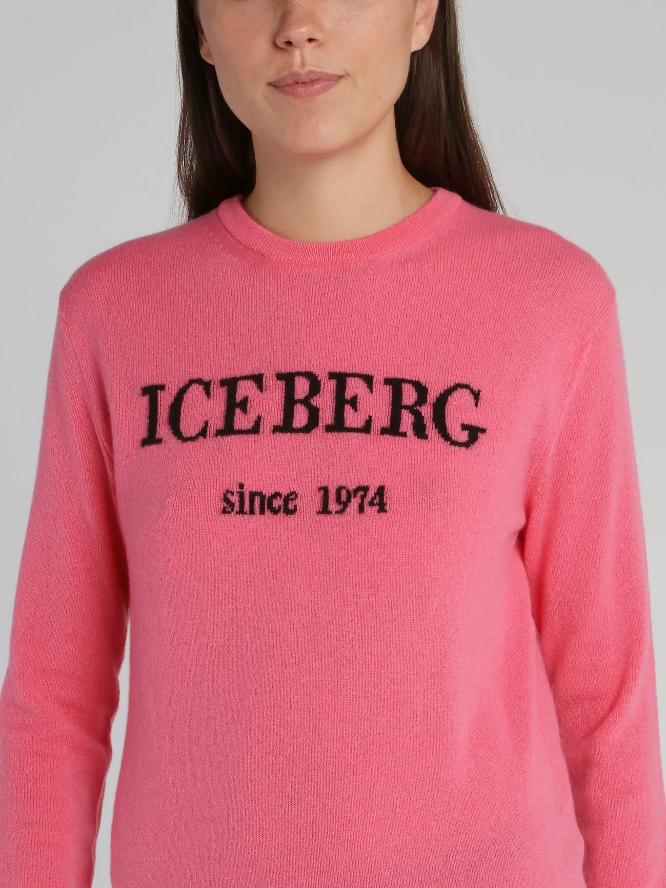 Pink Logo Cashmere Knitted Sweater