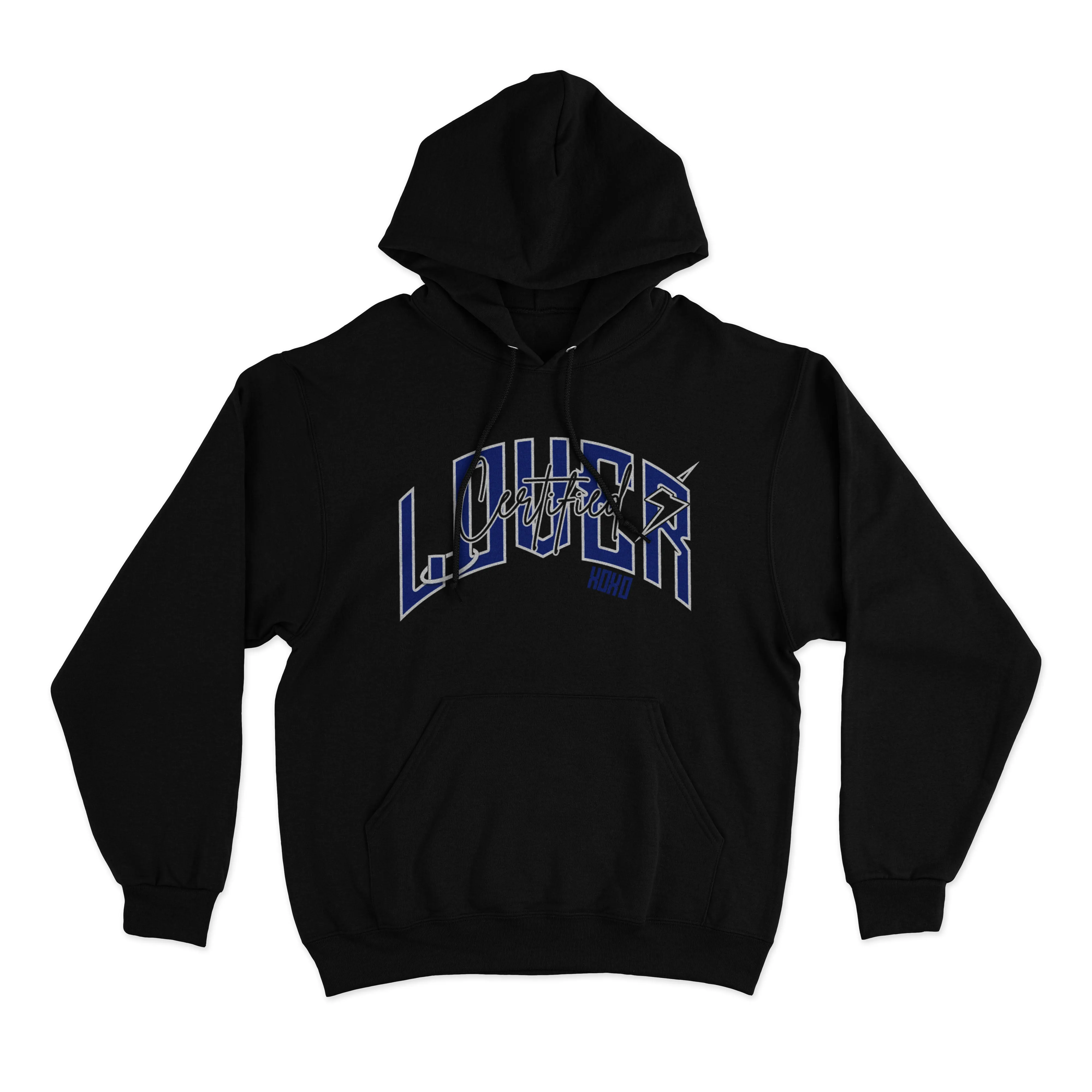 Plain Heart Hoodie (Black/Blue)