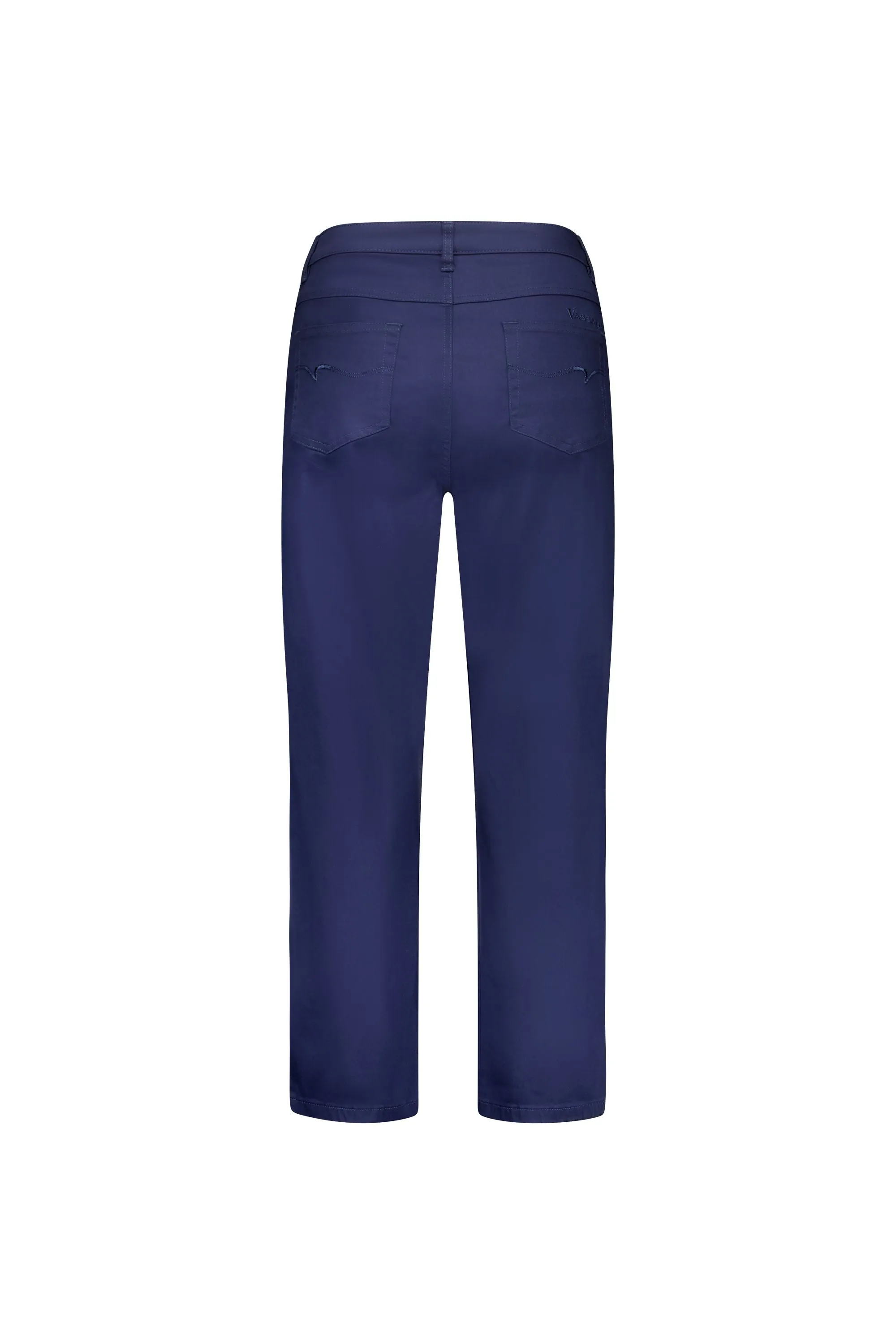 Plain Lightweight Slim Leg 7/8 Length Pant - Navy