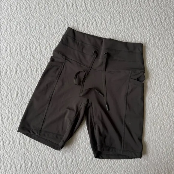 POPFLEX Olive Green High-Waisted Cargo Biker Shorts