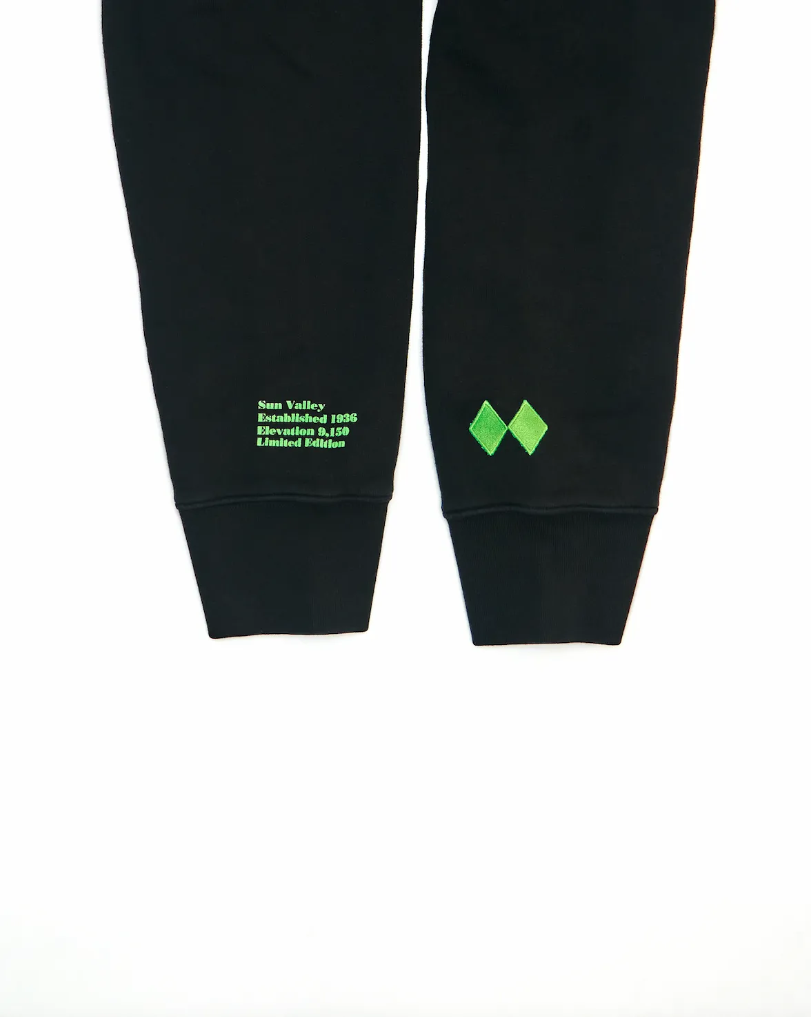 Powder Hoodie Black with Neon Green