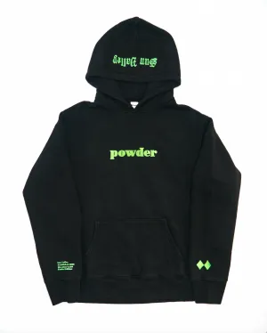Powder Hoodie Black with Neon Green