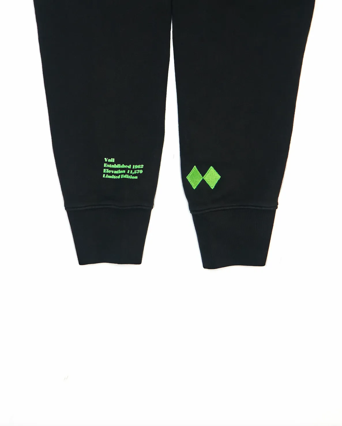 Powder Hoodie Black with Neon Green