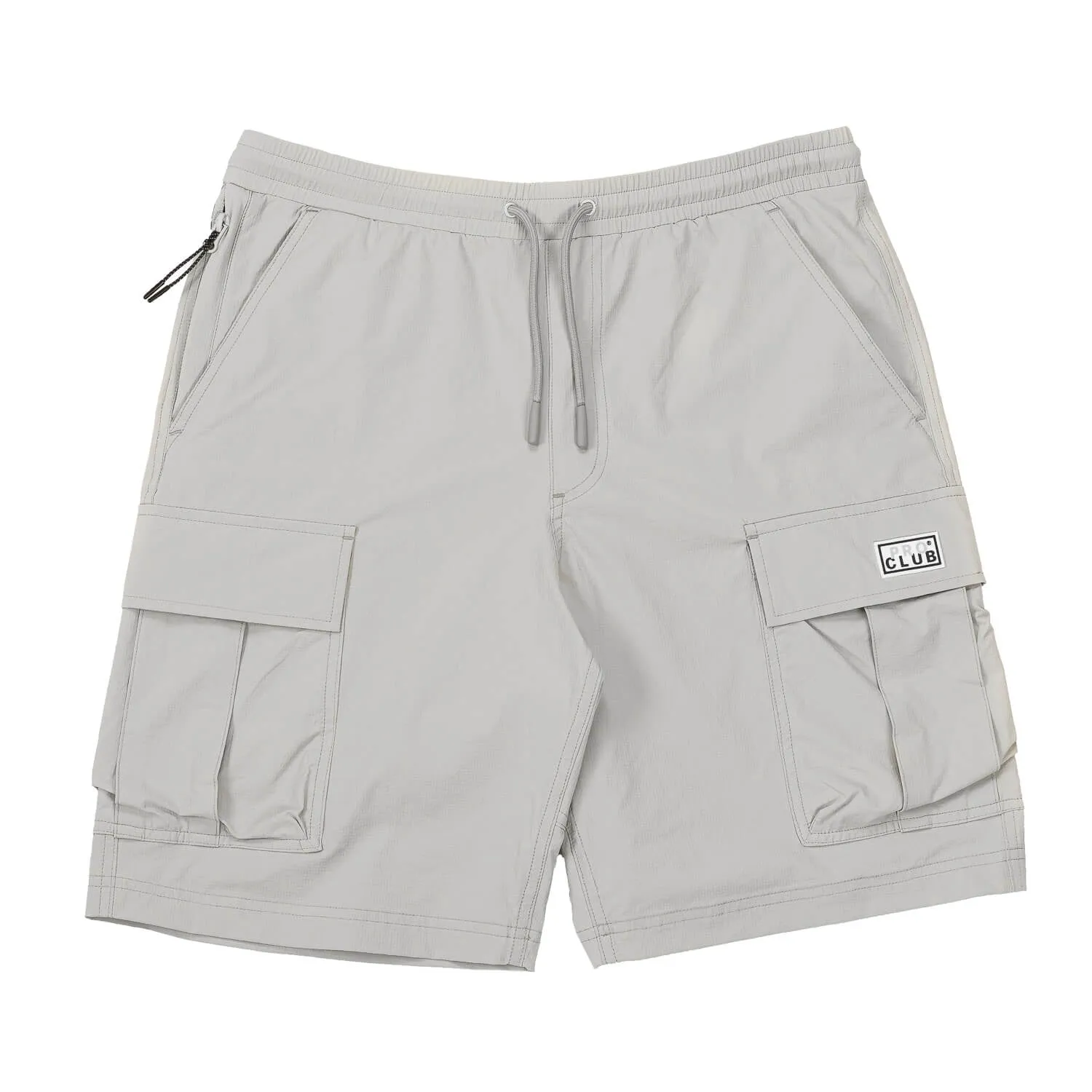 Pro Club Men's Comfort Stretch Nylon Cargo Short - 9 1/2 inch inseam - Silver