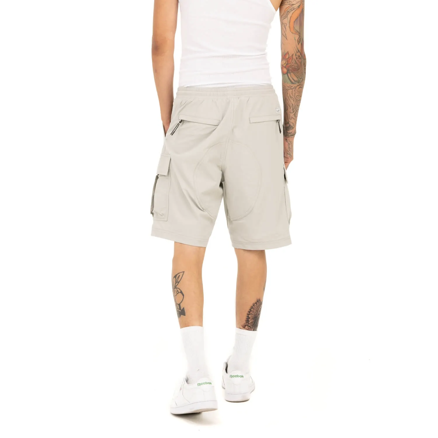Pro Club Men's Comfort Stretch Nylon Cargo Short - 9 1/2 inch inseam - Silver