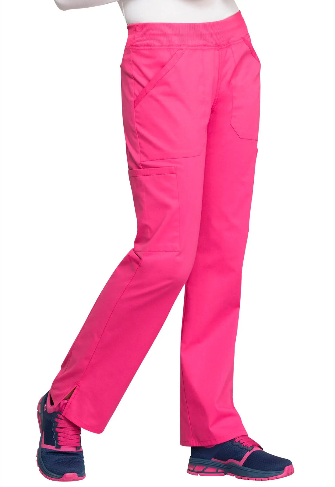 Professionals WW170 Mid Rise Straight Leg Pull-on Cargo Pants Electric Pink