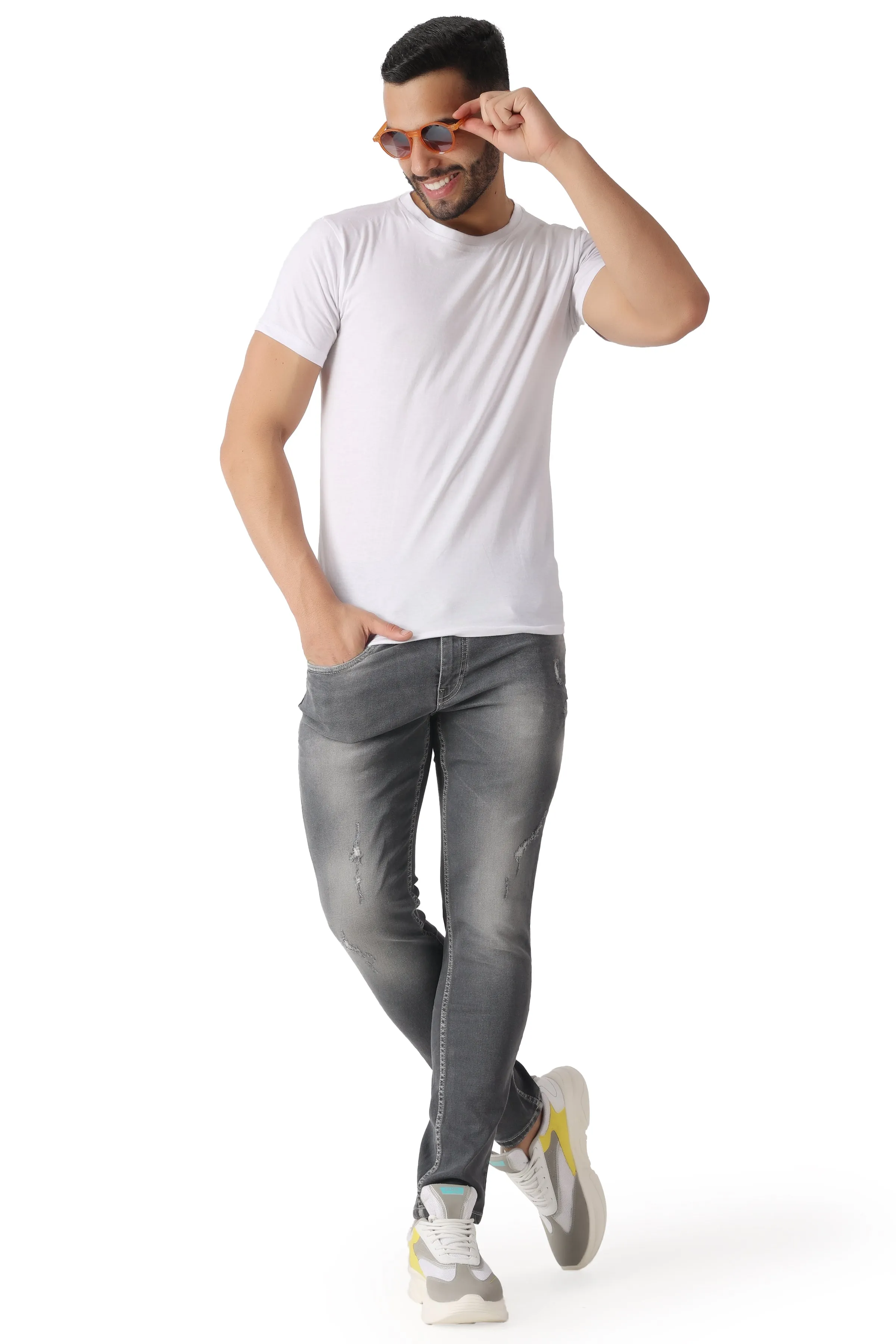 Pupil London Grey Tapered Fit Jeans