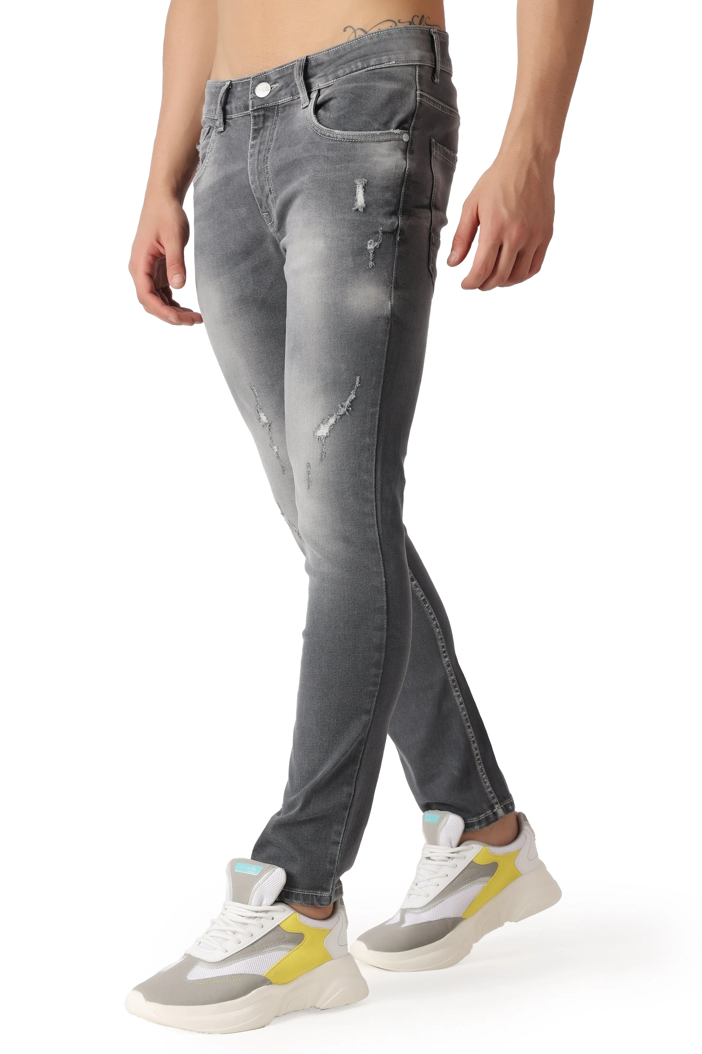 Pupil London Grey Tapered Fit Jeans