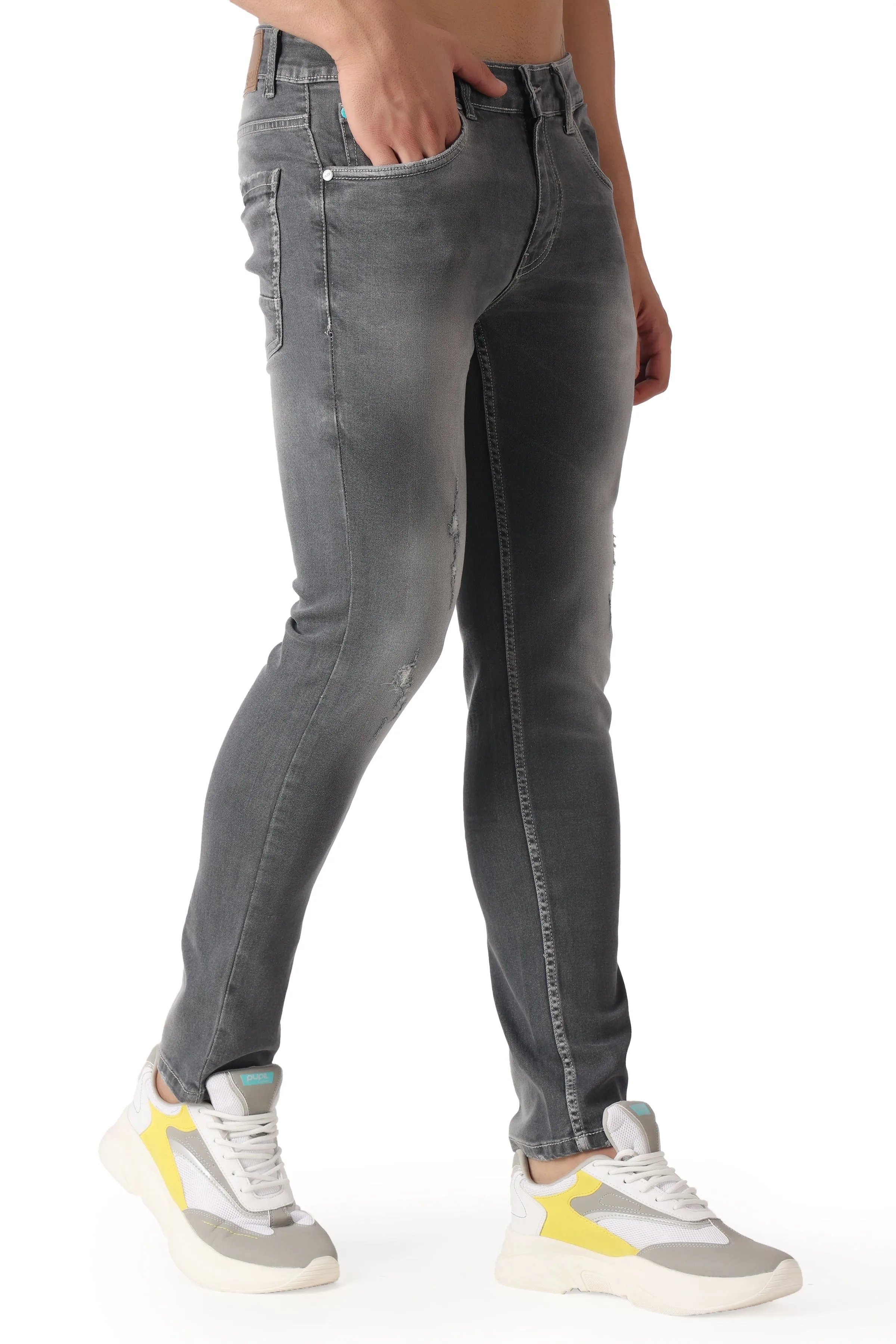Pupil London Grey Tapered Fit Jeans