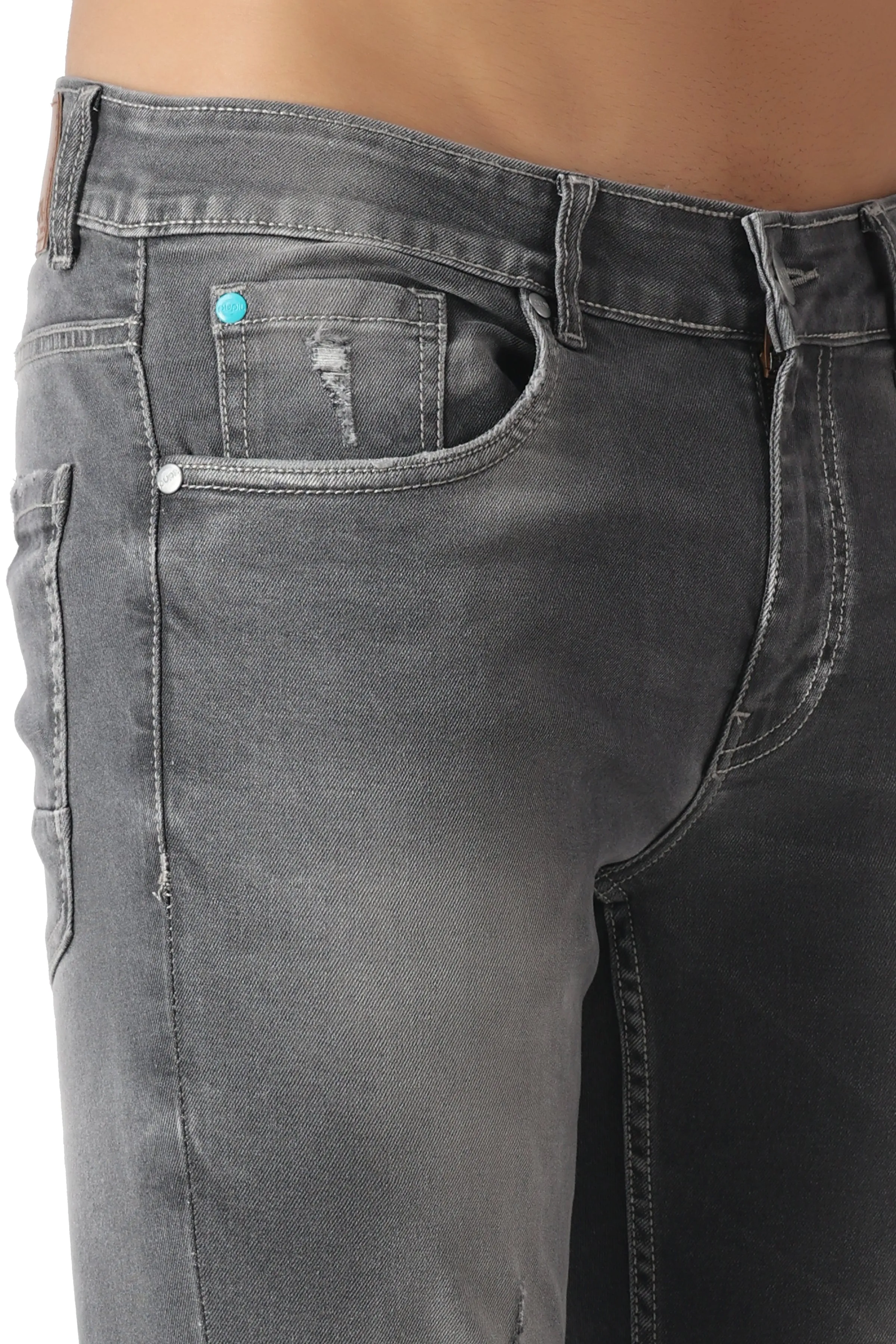 Pupil London Grey Tapered Fit Jeans