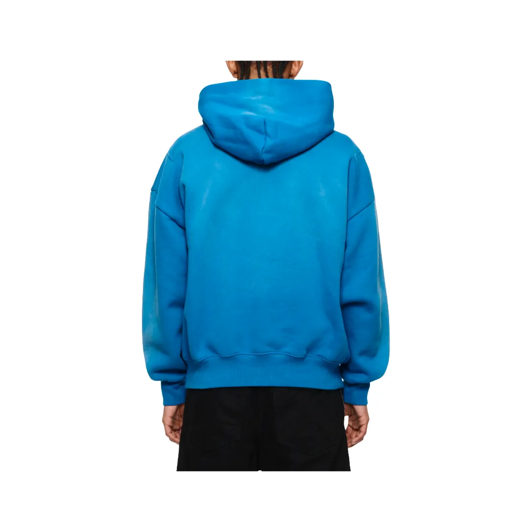 PURPLE BRAND CUTOUT WORDMARK OVERSIZED HOODIE BLUE
