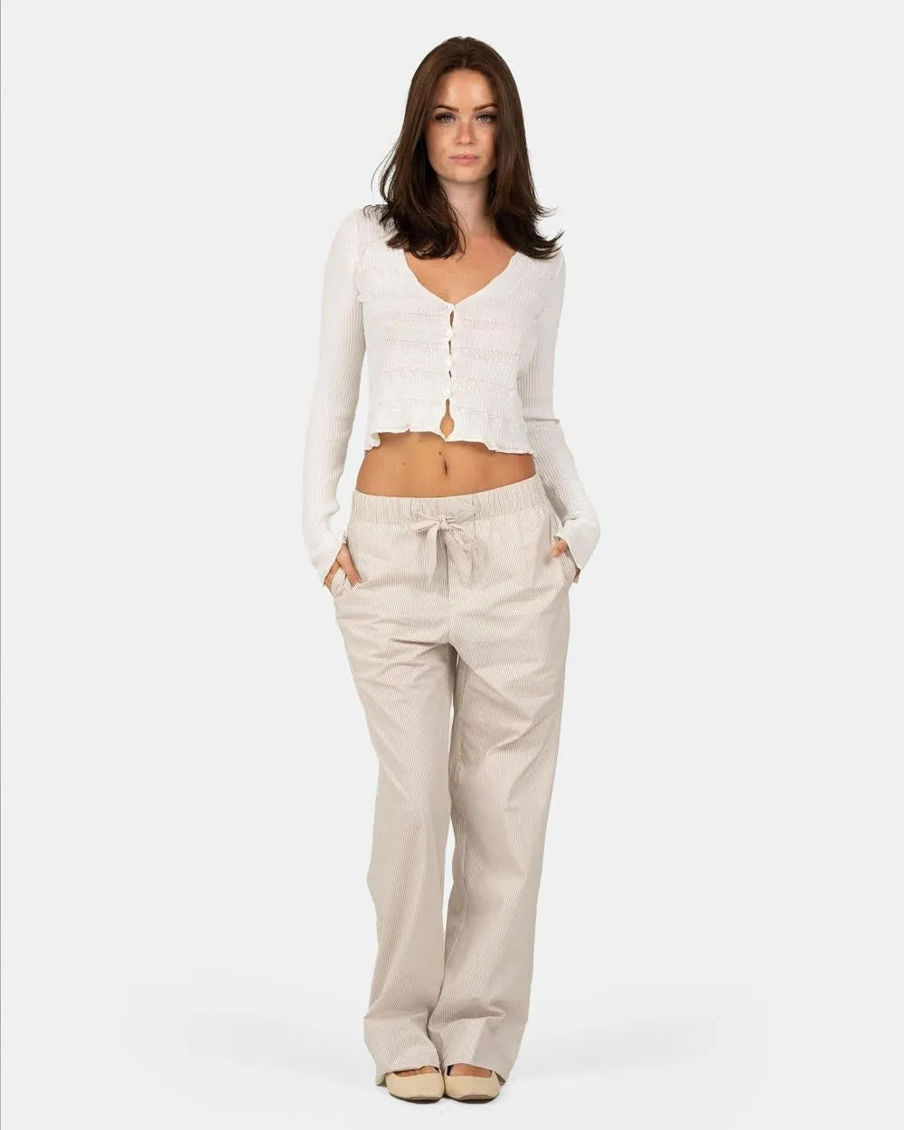 Pyjamas Pants Beige Striped