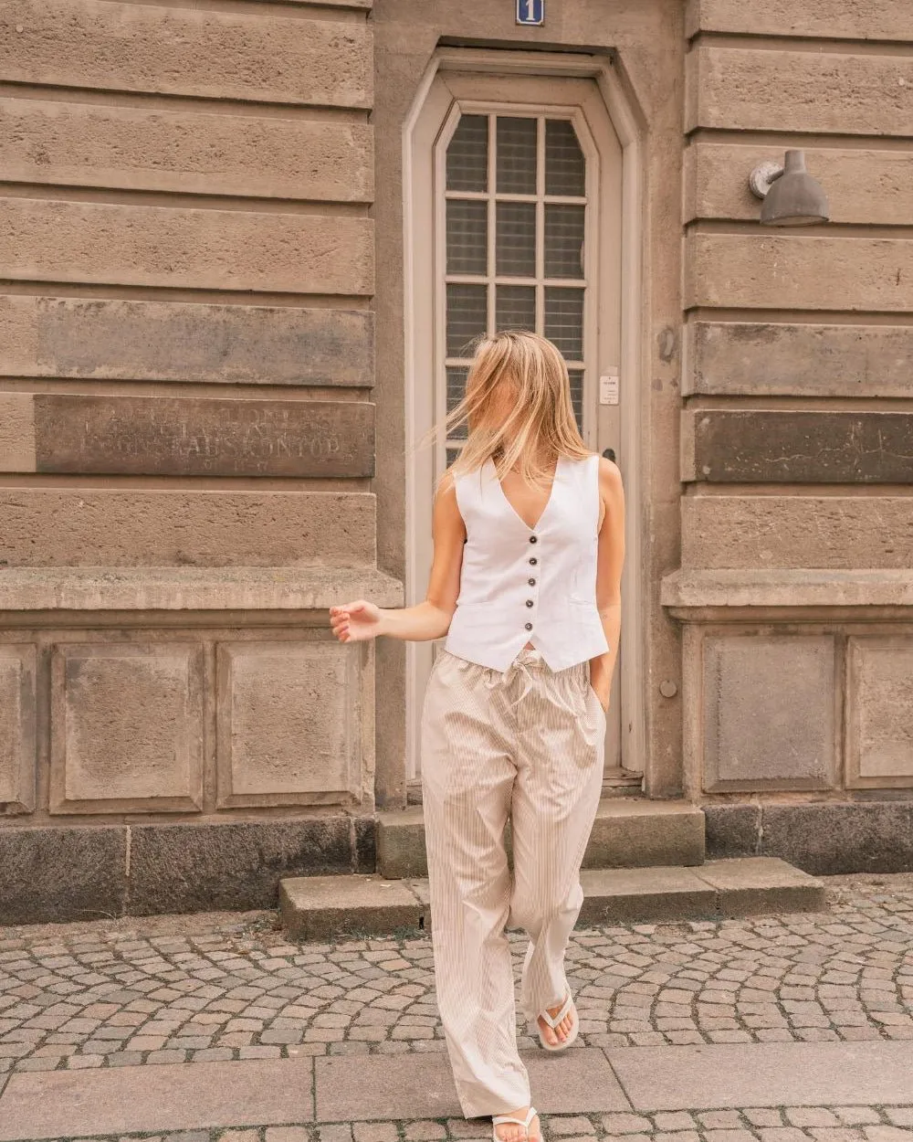 Pyjamas Pants Beige Striped