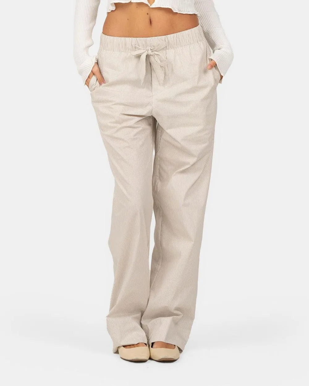 Pyjamas Pants Beige Striped