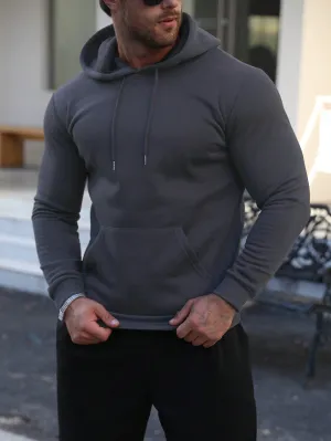 QA Men's Drawstring Hooded Pullover Sweatshirt