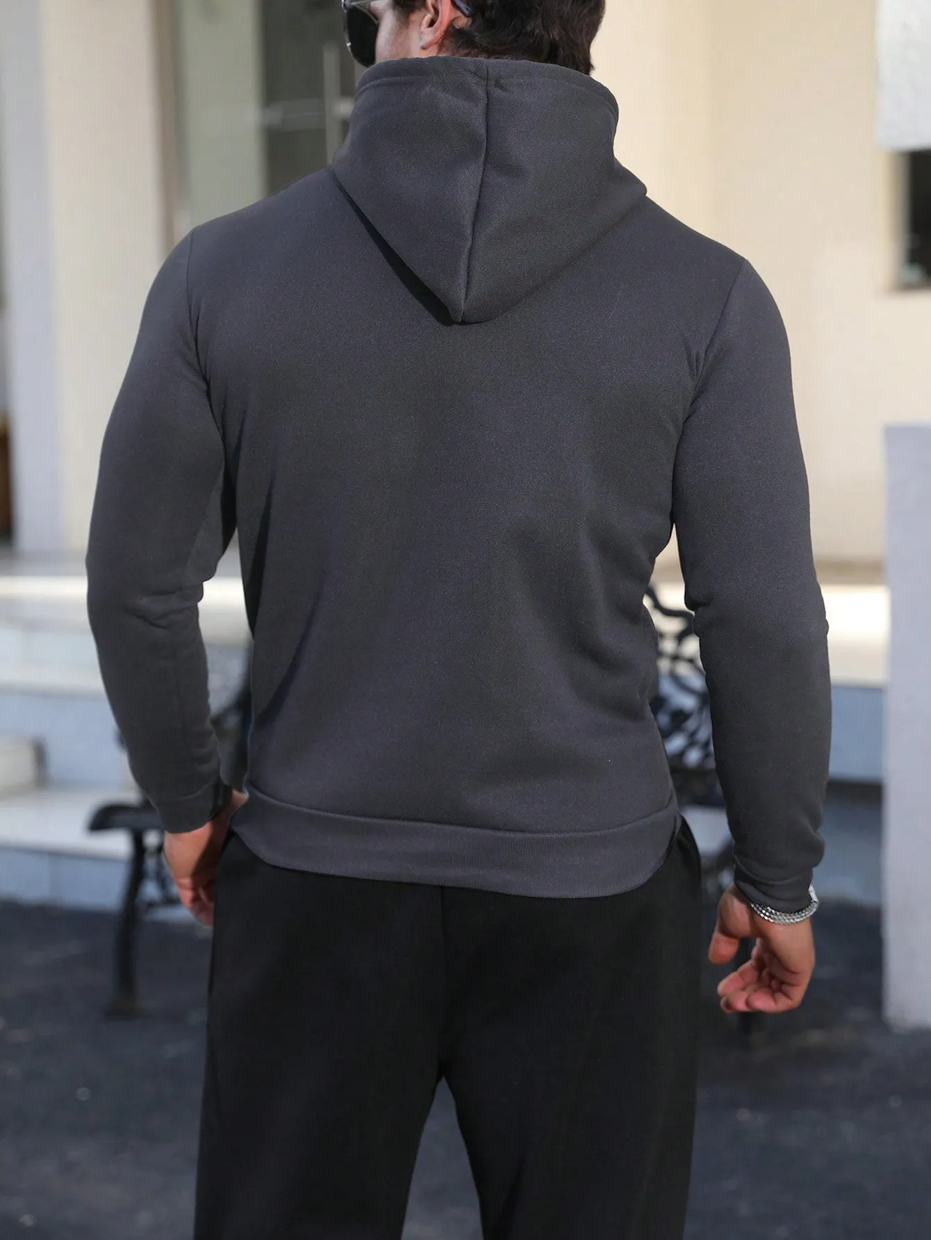 QA Men's Drawstring Hooded Pullover Sweatshirt