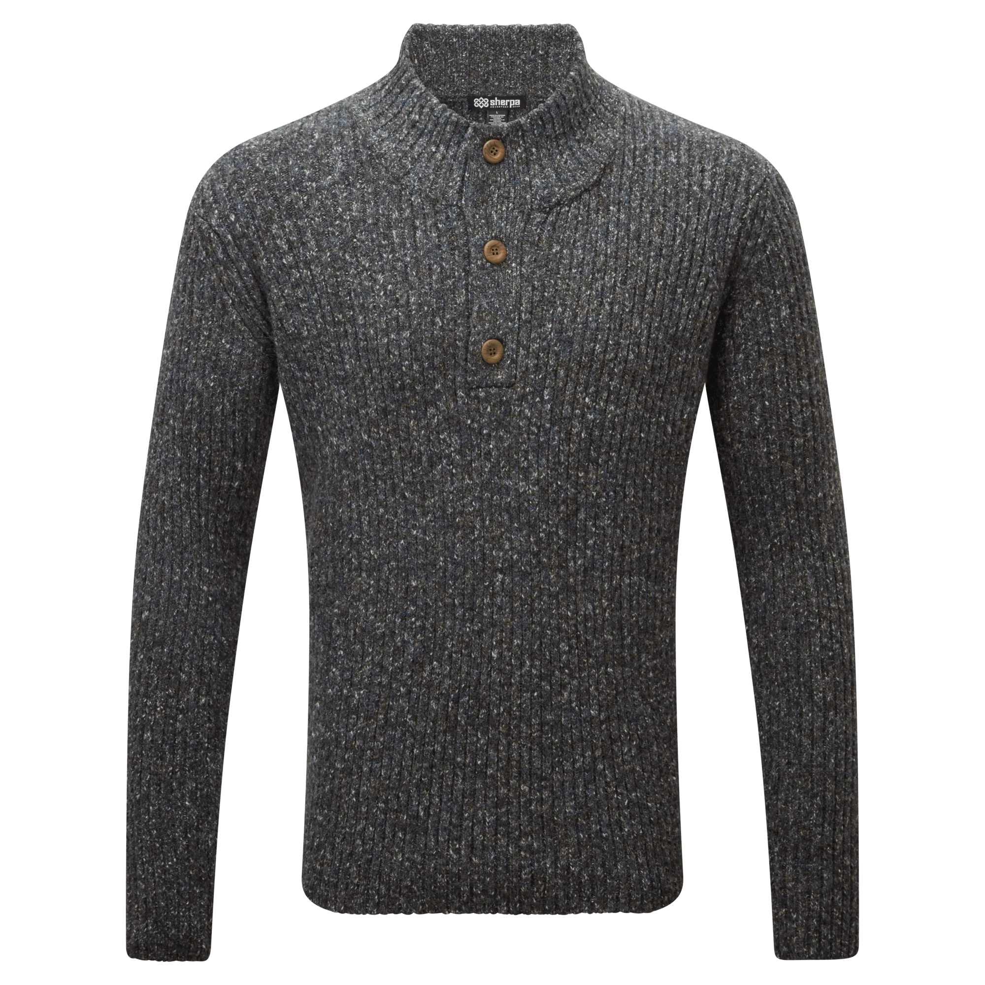 Ranga Button Mock Neck - Kharani Grey